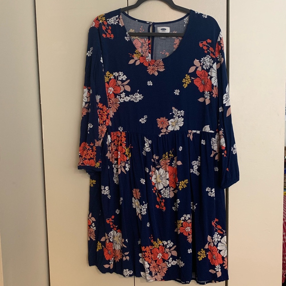 OLD NAVY floral 3/4 sleeve tea length dress - PLUS